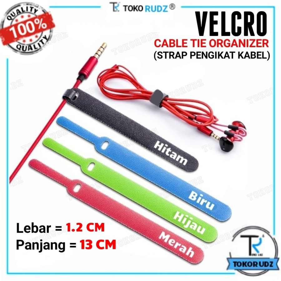 Velcro Pengikat Kabel Tis Ties Tie Cable Organizer Cord Holder Strap