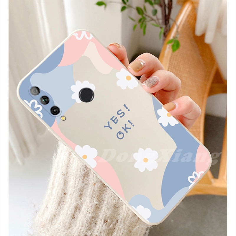 Keren Case Hp Case for Huawei Y7A Y6P 2020 Nova 7i 3i 5T Y9 Prime 2019 Y9S Keep Smiling YES OK Chrysanthemum Pattern TPU Phone Cover Murah-Bisa COD DGX