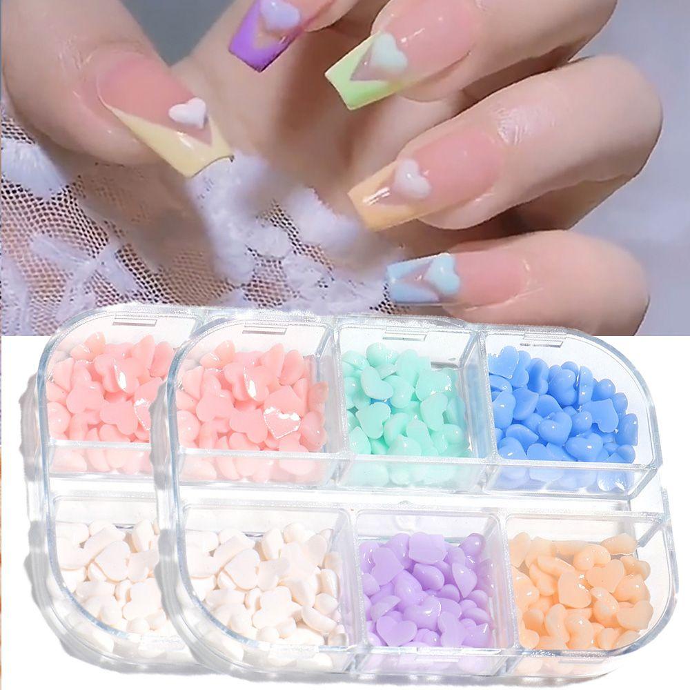 R-bunga Nail Art Dekorasi Accessoires Resin Ungu Biru 3D