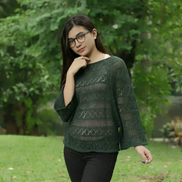 CROP JARING RAJUT Sweater