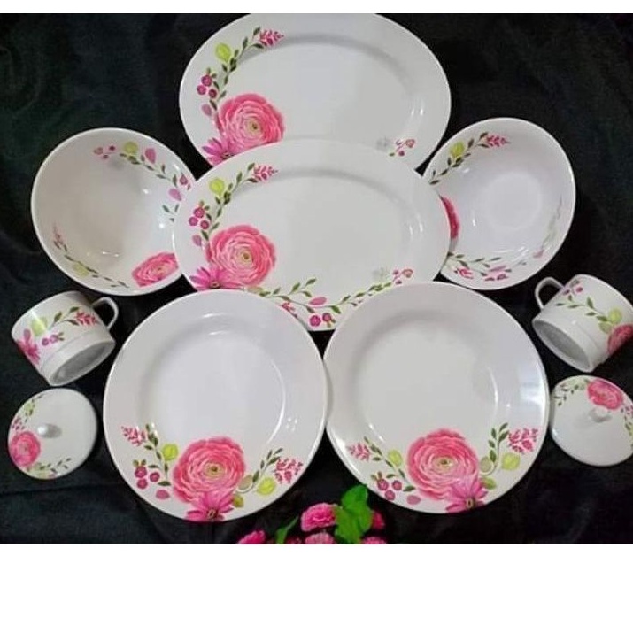 Piring Set Melamin Onyx Seiv Elona Melamine Motif Set Of 10
