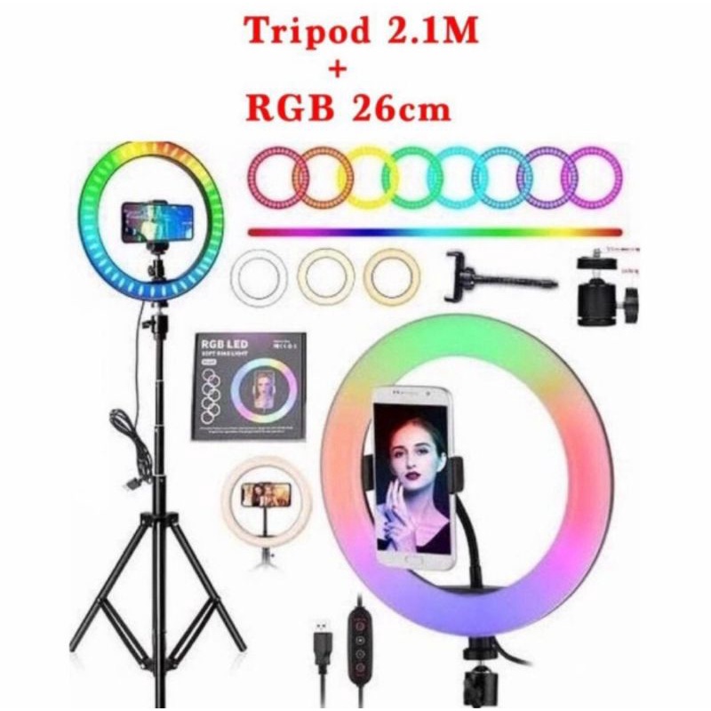 Ring Light RGB 26cm + Tripod (2,1m)