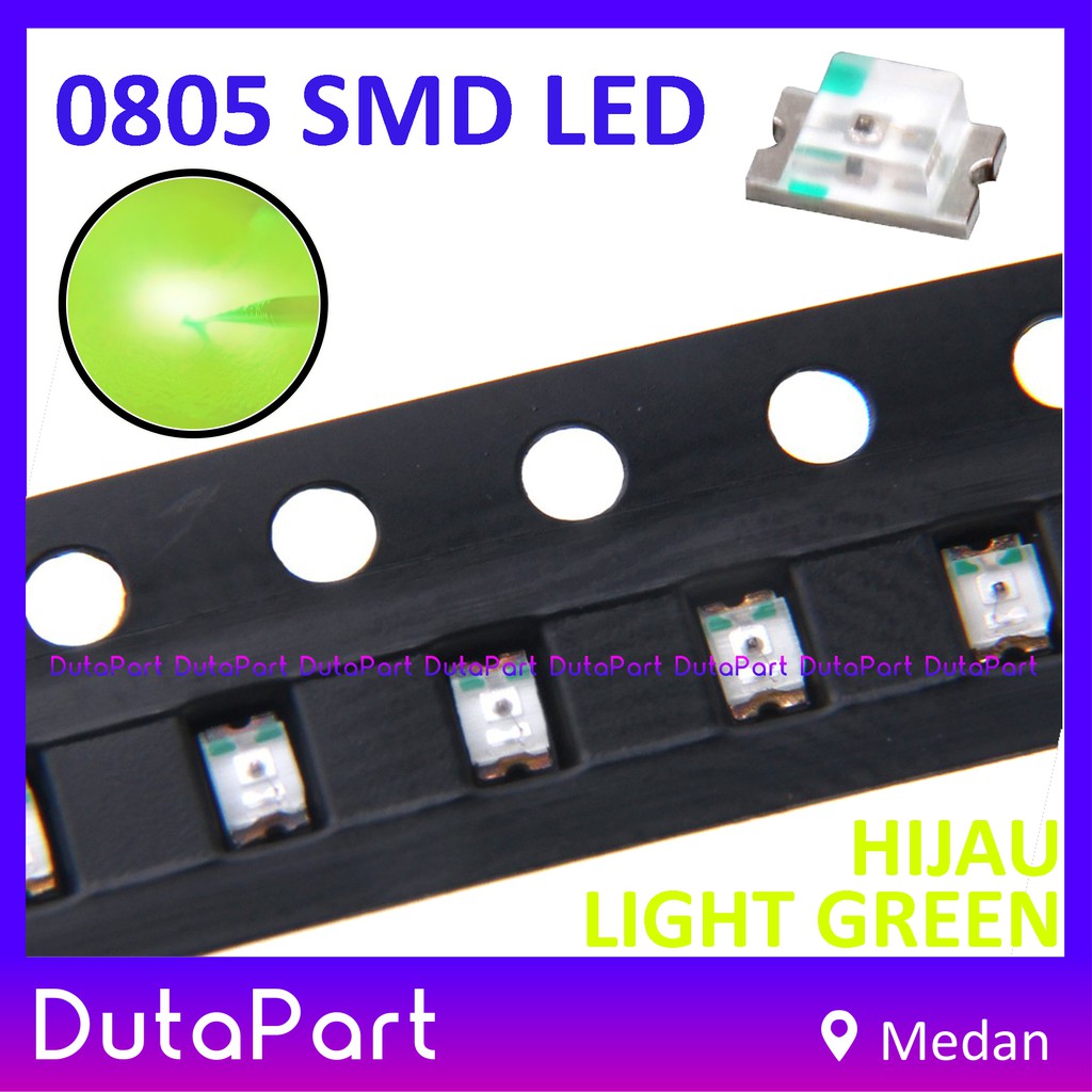 0805 SMD SMT LED HIJAU MUDA LIGHT GREEN Super Bright KUALITAS BAGUS