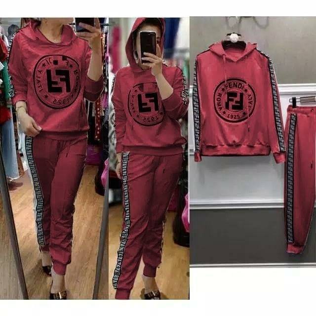 STELAN HODIE FENDI | SET | LENGAN PANJANG | 2IN1 | PRIA | WANITA | UNISEX