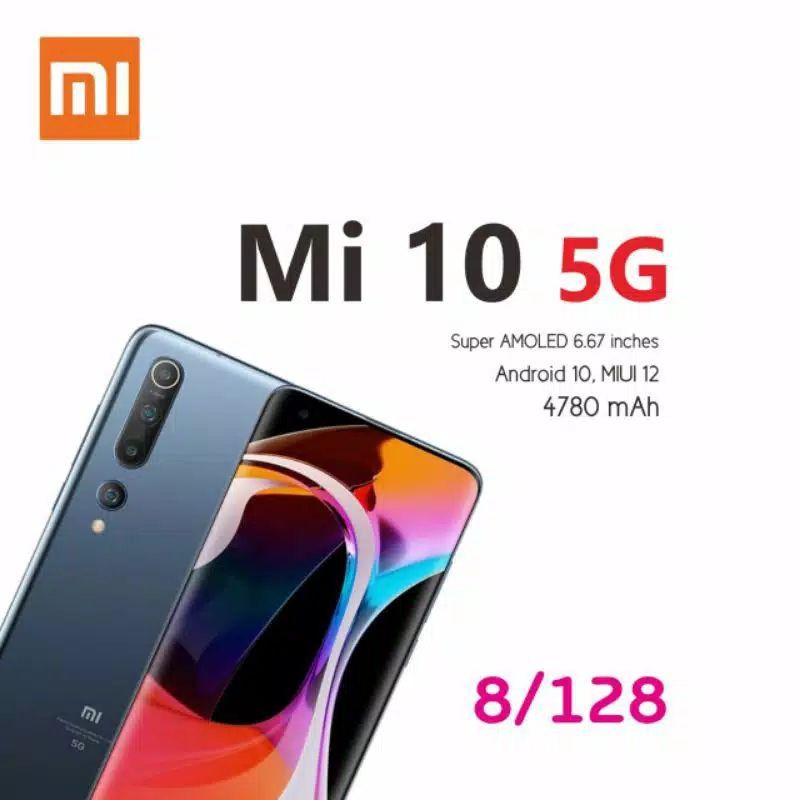hp xiaomi mi 10 ram 8/256 8gb jaringan 5g new ori garansi resmi imei terdaftar