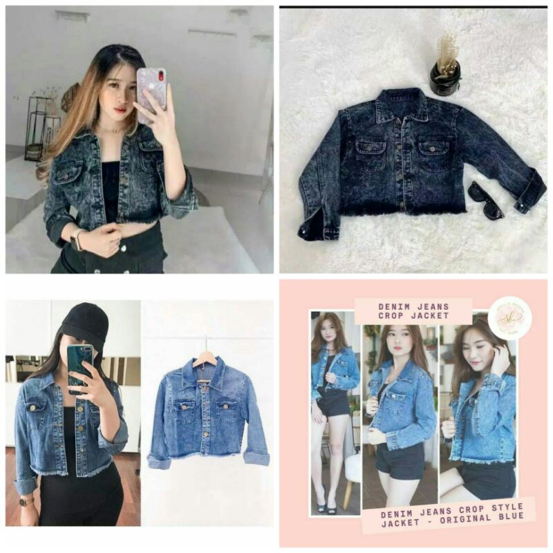 Jaket Jeans Wanita Crop Top Oversize Jaket Levis Wanita