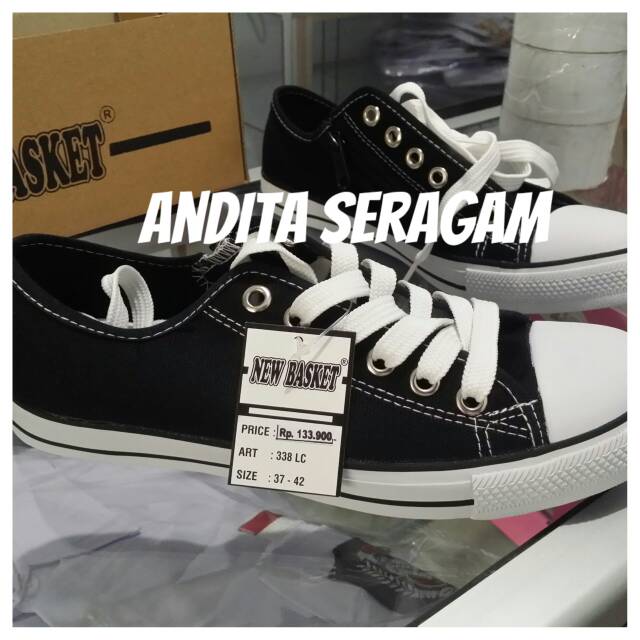 Sepatu New Basket 338 LC (pendek) Black/White