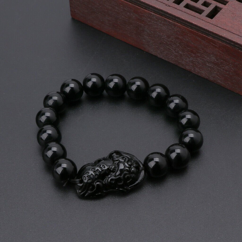 Feng Shui Amethyst Obsidian Pixiu Good Luck Wealth Bracelets/Couple Charm Charm Jewelry Lucky Gift