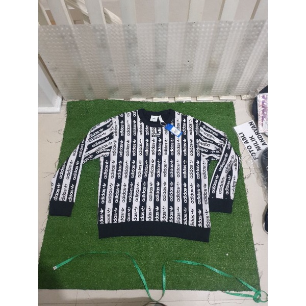 Adidas original trefoil d R.Y.V crew sweater  black broken white  original bnwt