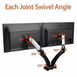 Bracket Monitor 14 15 17 22 24 28 Inch Dual Monitor Ajustable NB F160 High Quality