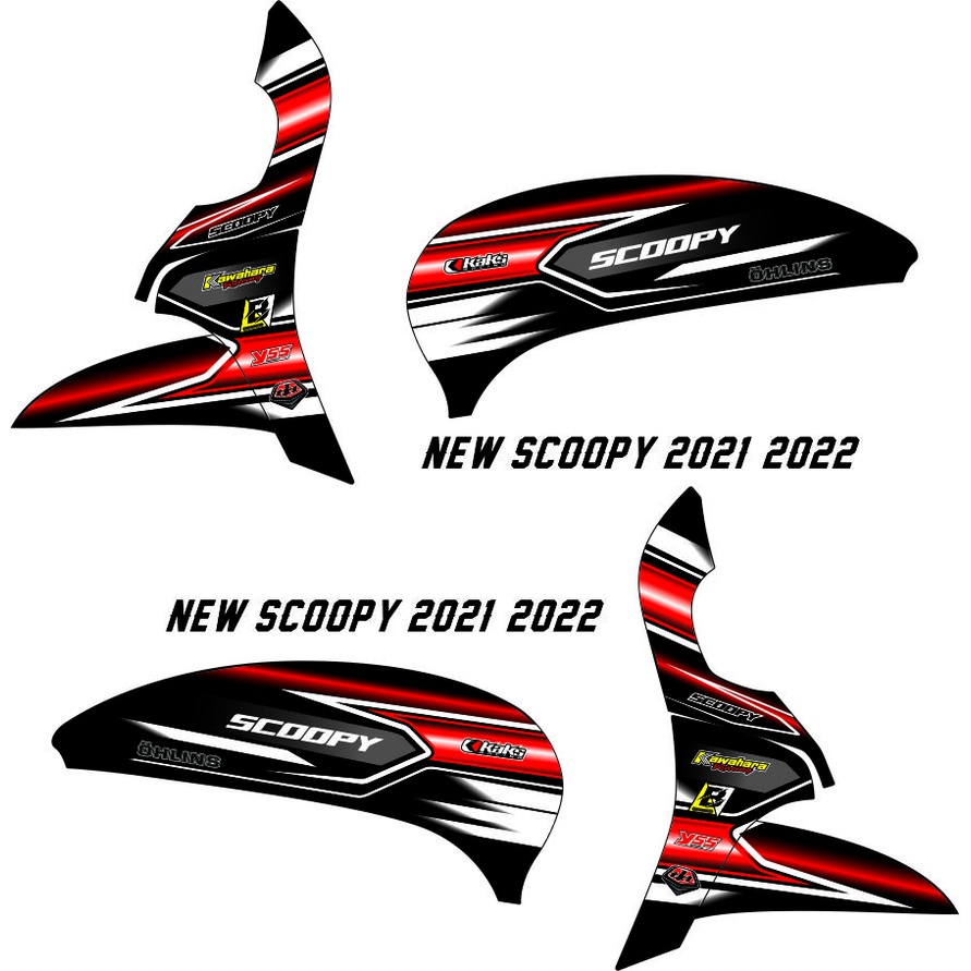 STIKER / STRIPING MOTOR SCOOPY FI 2020 VARIASI MOTIF RACING RACE / STIKER HONDA SCOOPY BARU 2021 MOT