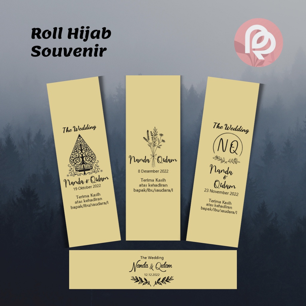 

ROLL HIJAB SOUVENIR LABEL UCAPAN PERNIKAHAN WEDDING PAPERBELT