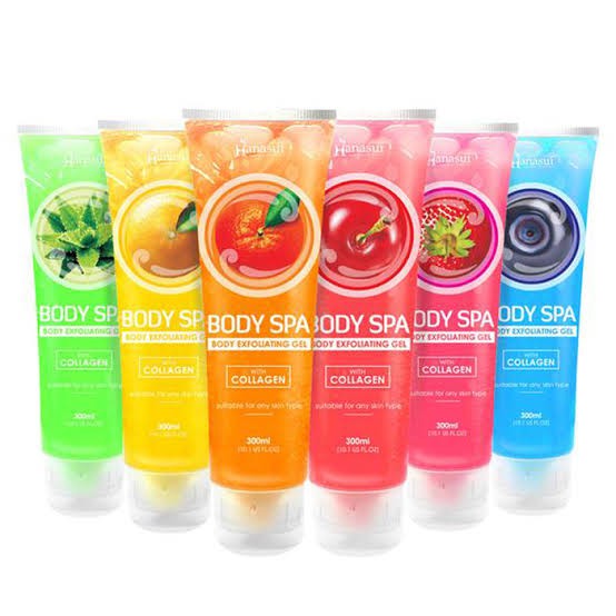 [HANASUI] BODY SPA Exfoliating Gel 300ml LEMON, STRAWBERRY, LEMON, RAINBOW, ALOE VERA, COFFEE