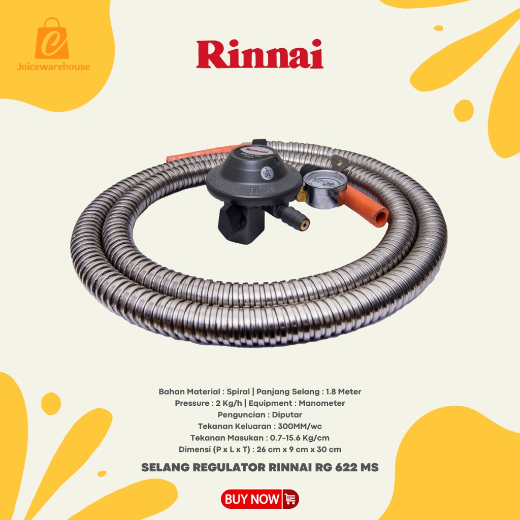 SELANG REGULATOR RINNAI RG 622 MS