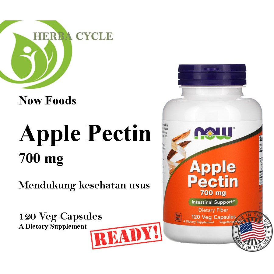 Now Foods Apple Pectin 700mg 120 Caps Support Pencernaan ORI USA Now