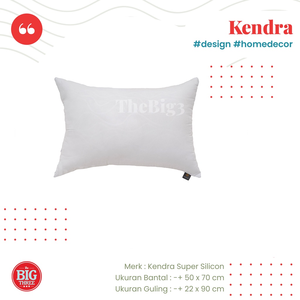 KENDRA - Bantal / Guling Silikon - Soft Pillow Bolster - Super SIlicon grade AAA - Tidur - Kepala