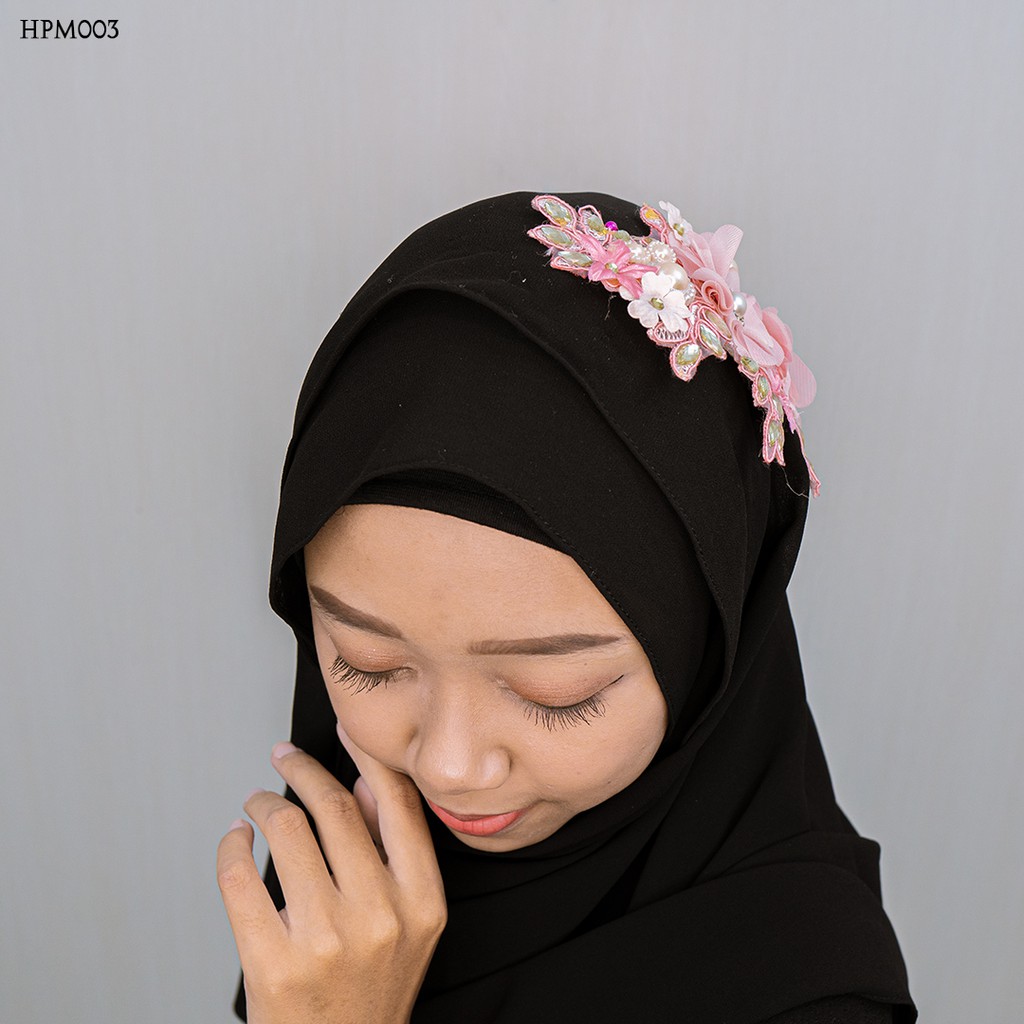 [PALING LARIS] HAIRPIECE PESTA MODERN HIJAB ASESORIS PESTA BROKAT HPM003