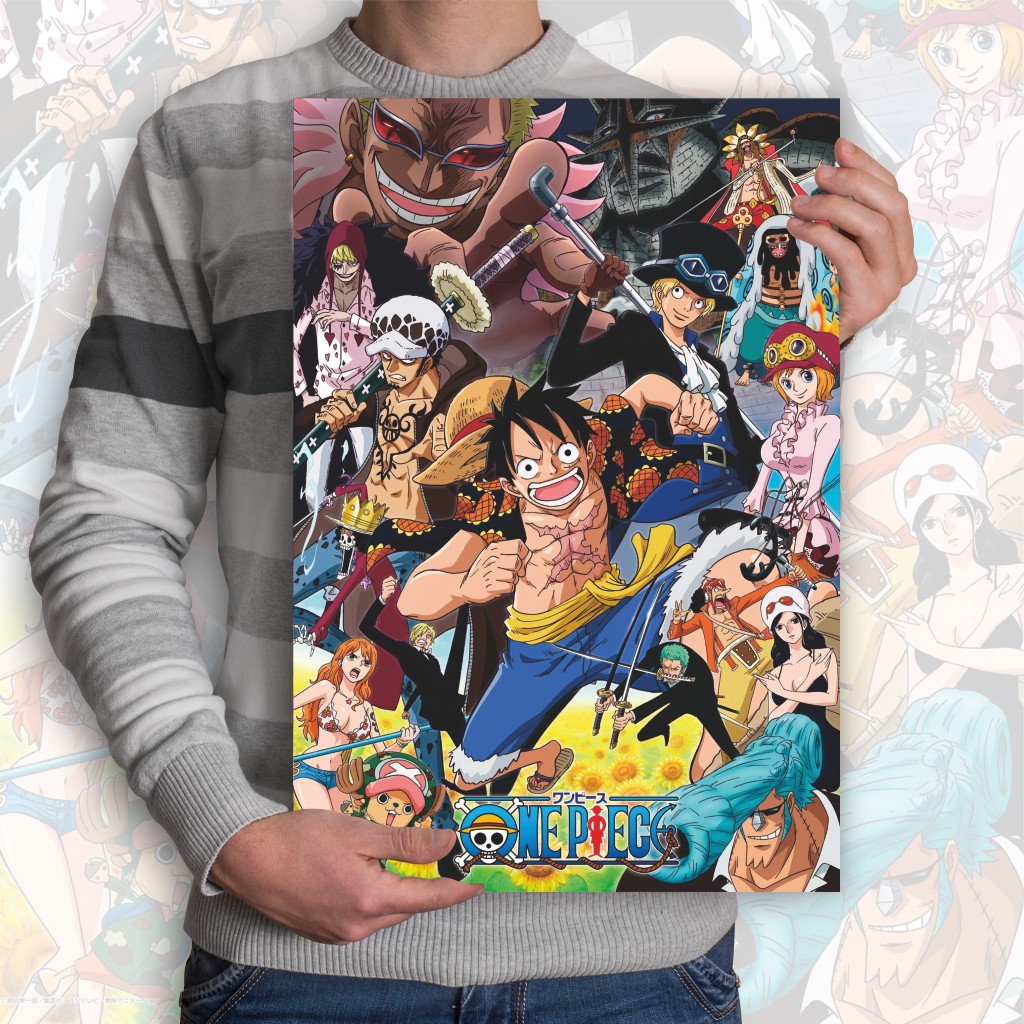 Poster Anime One Piece - Size A3+ Luffy Zoro Nami Robin-7 One Piece