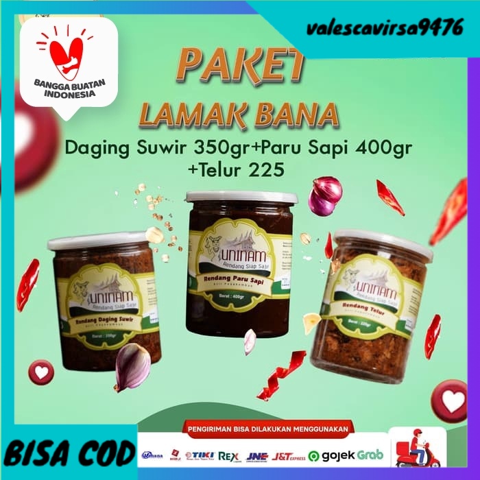 

⭐BISA COD⭐ Rendang daging suwir + Rendang Paru sapi + Rendang Telur