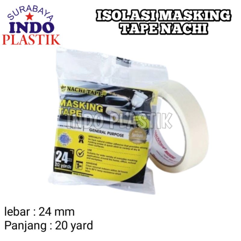 

NACHI MASKING TAPE 24 MM ISOLASI ISOLASI LAKBAN KERTAS NACHI ORIGINAL