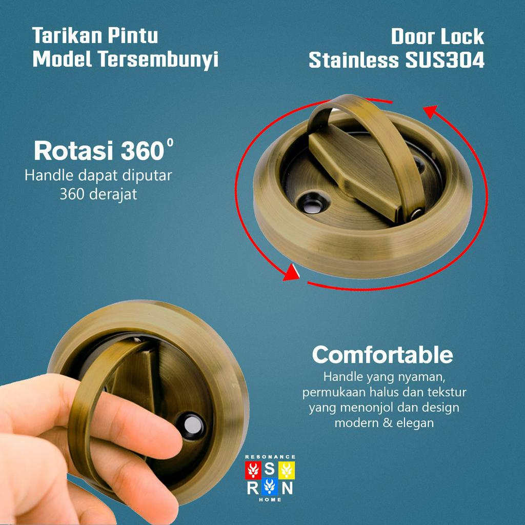 Kunci Pintu Bulat Tersembunyi / Hidden Door Lock Resonance Home