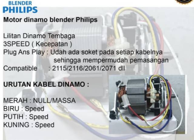 Motor dinamo blender Philips
