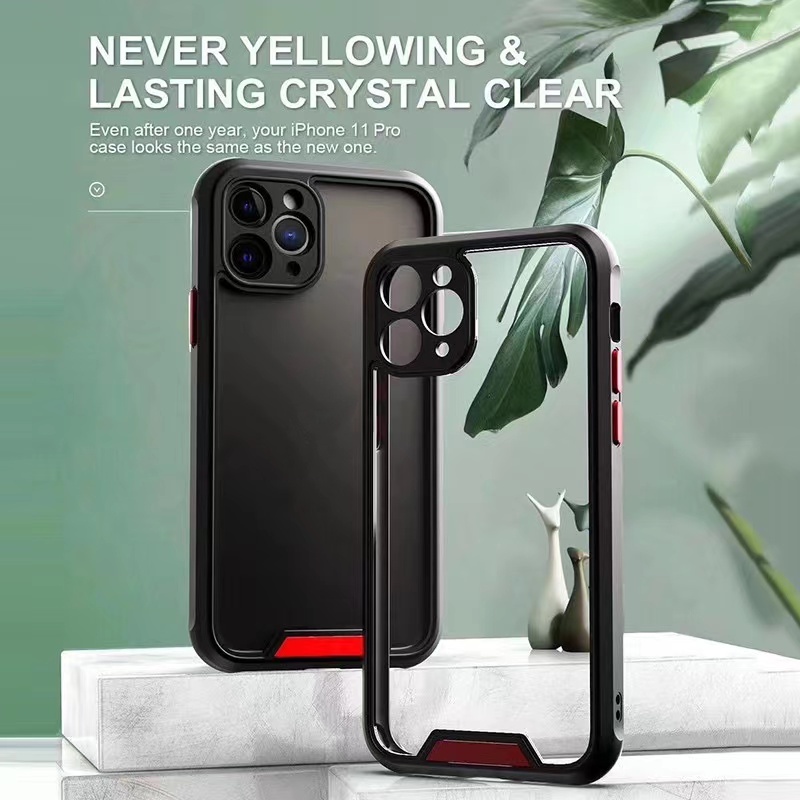 Hard Case Akrilik Transparan shockproof Cover iphone 11 Pro Max 7 8 Plus X Xr Xs Max