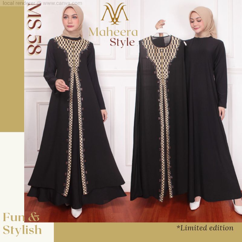 PROMO TOKO BARU!! ABAYA BORDIR PREMIUM || by : Maheera Style