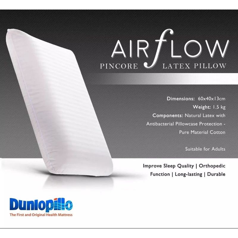 DUNLOPILLO Airflow Latex Pillow - 40x60cm