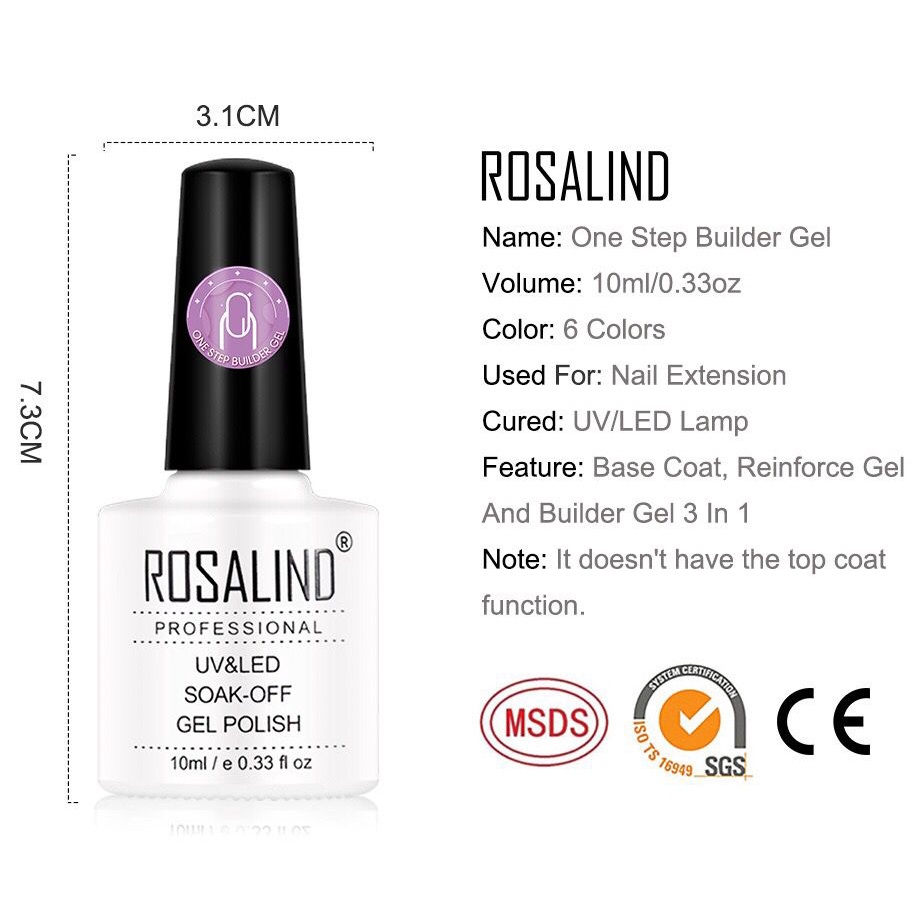 ROSALIND 10ml Builder Gel / rosalind structure capsulated nail KUTEK GEL HARD GEL/Nail extension/nail art gel