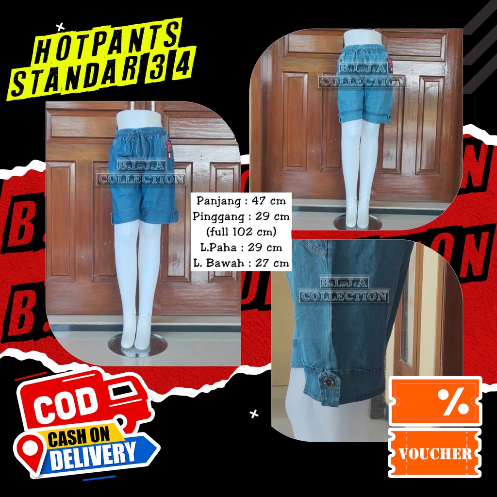 FASHION BAWAHAN PAKAIAN CELANA PENDEK HOTPANT RENT - HP RENT PANTS 3/4  WANITA CEWEK PINGGANG IKAT T