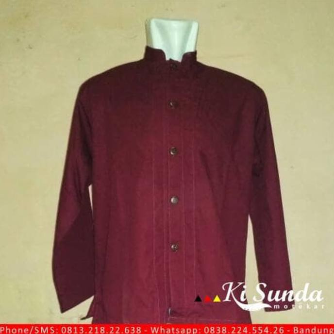 JUAL Pangsi / Baju Koko SETELAN Merah Marun FREE ONGKIR