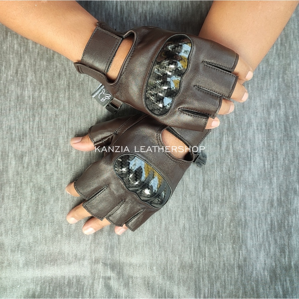 Sarung Tangan Motor Kulit Batok Protektor Leather Gloves