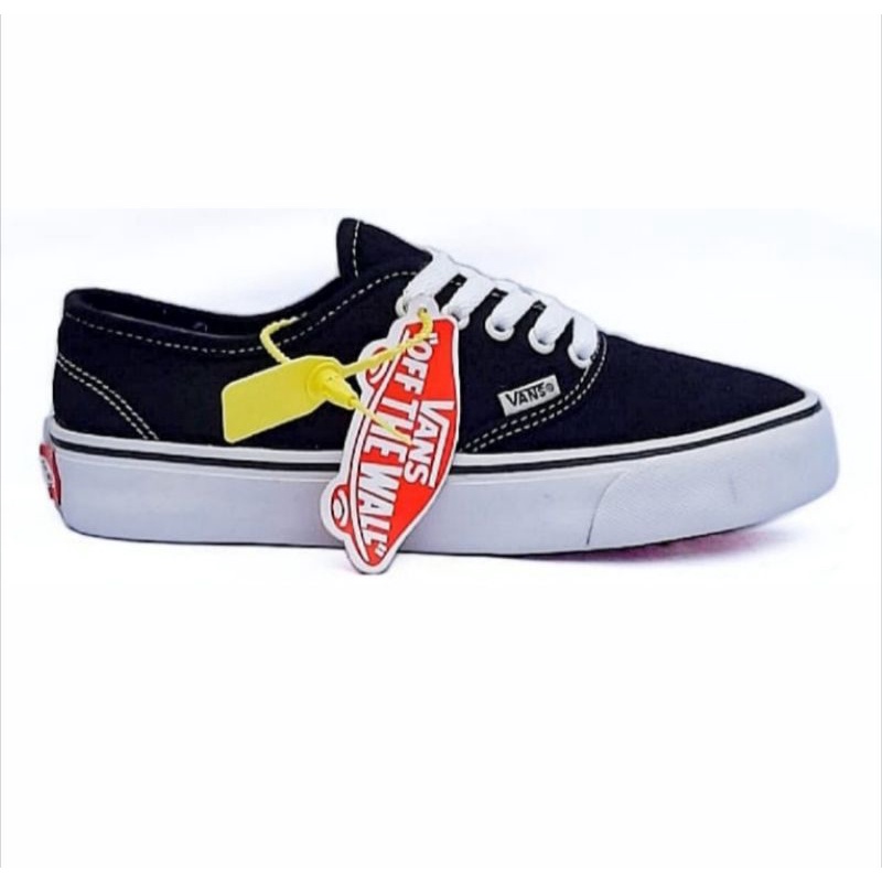 PROMO!!Sepatu Vans Authentic Premium import China - Sneakers Authentic - Sepatu Pria - Sepatu Sekolah - Sepatu Black White Lengkap Box