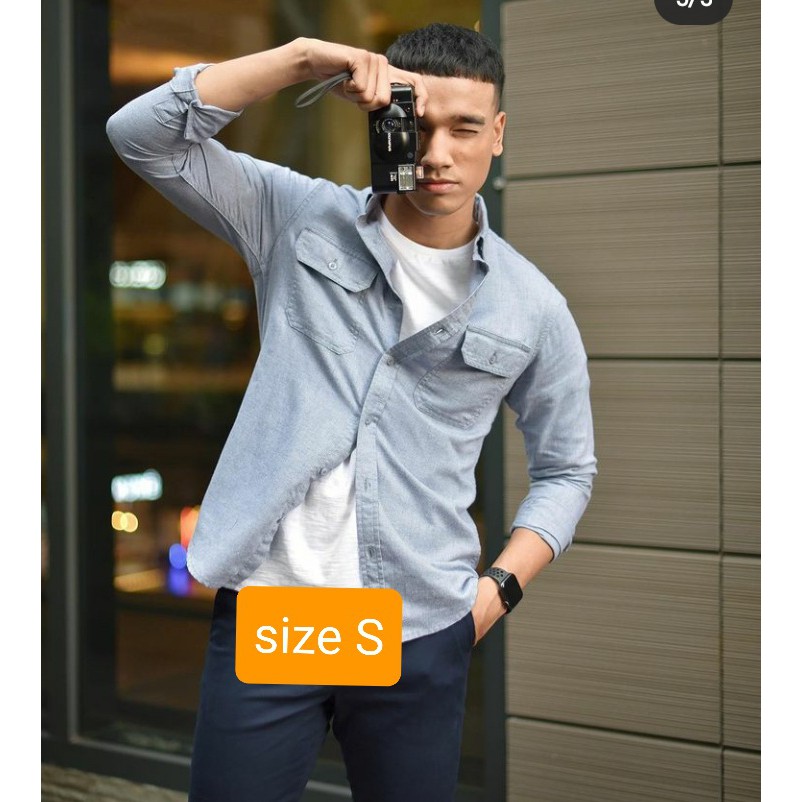 KALPEN BASIC SHIRT NAVY SIZE S BY PREPPSTUDIO