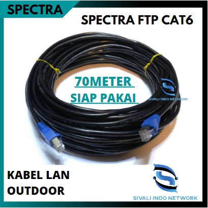 70 METER SPECTRA KABEL LAN FTP CAT6 OUTDOOR BLACK SIAP PAKAI