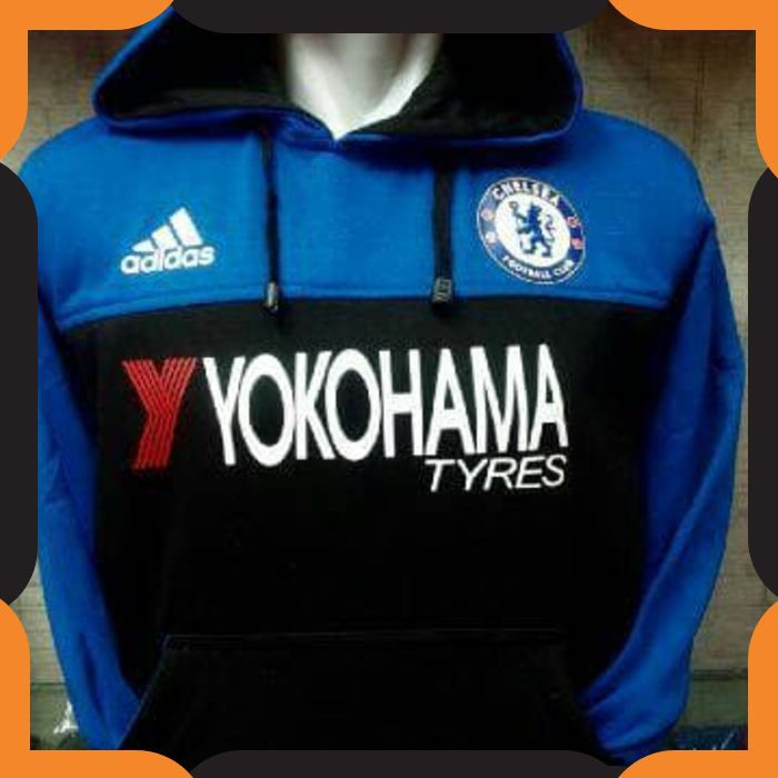 {COD}521 HODIE HALF ZIPPER VARSITY TURN BACK CRIME CHELSEA BIRU HITAM LIMITED ORIGINAL