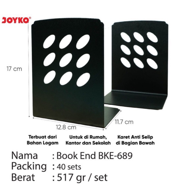 Book End Pembatas / Standar Buku Besar / Kecil BKE-688 BKE-689 BKE 688 689 Joyko