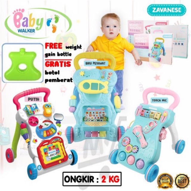 Baby Push Walker Trolley Musical Alat Bantu Anak Bayi Belajar Berjalan