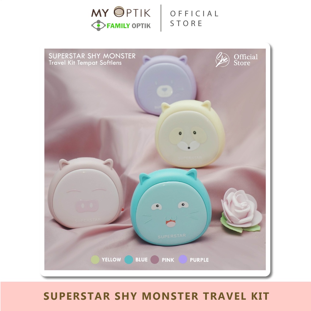 Kotak Lensa Superstar Shy Monster travel kit tempat softlens