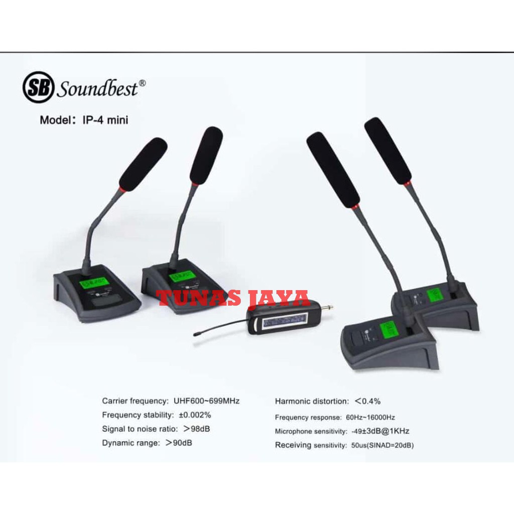 Mic Wireless Meja Soundbest IP 4 Mini Original Podium  IP4 Mini 4 Mic