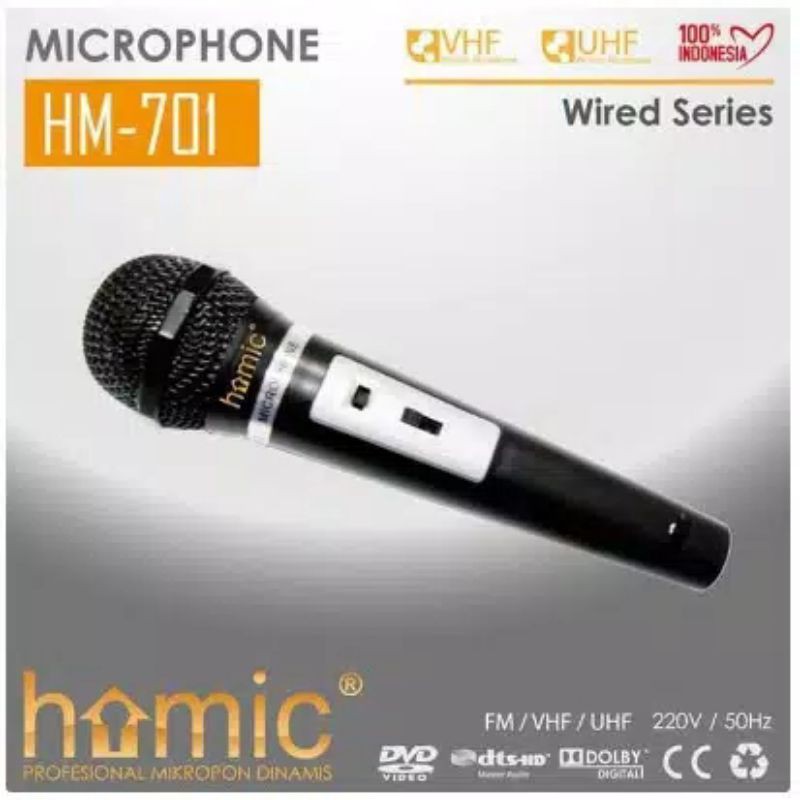 Mic homic HM-701 mikropon with volume suara microphone