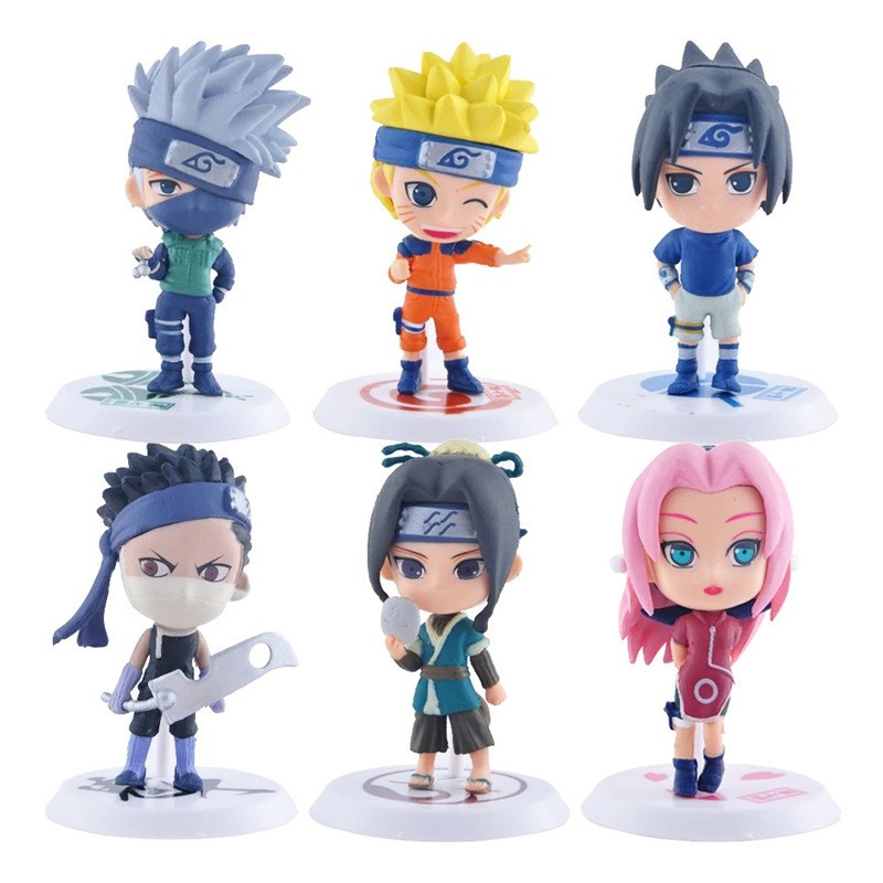 6pcs Patung Anime Jepang Naruto PVC Hinata Sasuke Itachi Kakashi Sakura Action Figure Anak Model Boneka Mainan Koleksi Hadiah