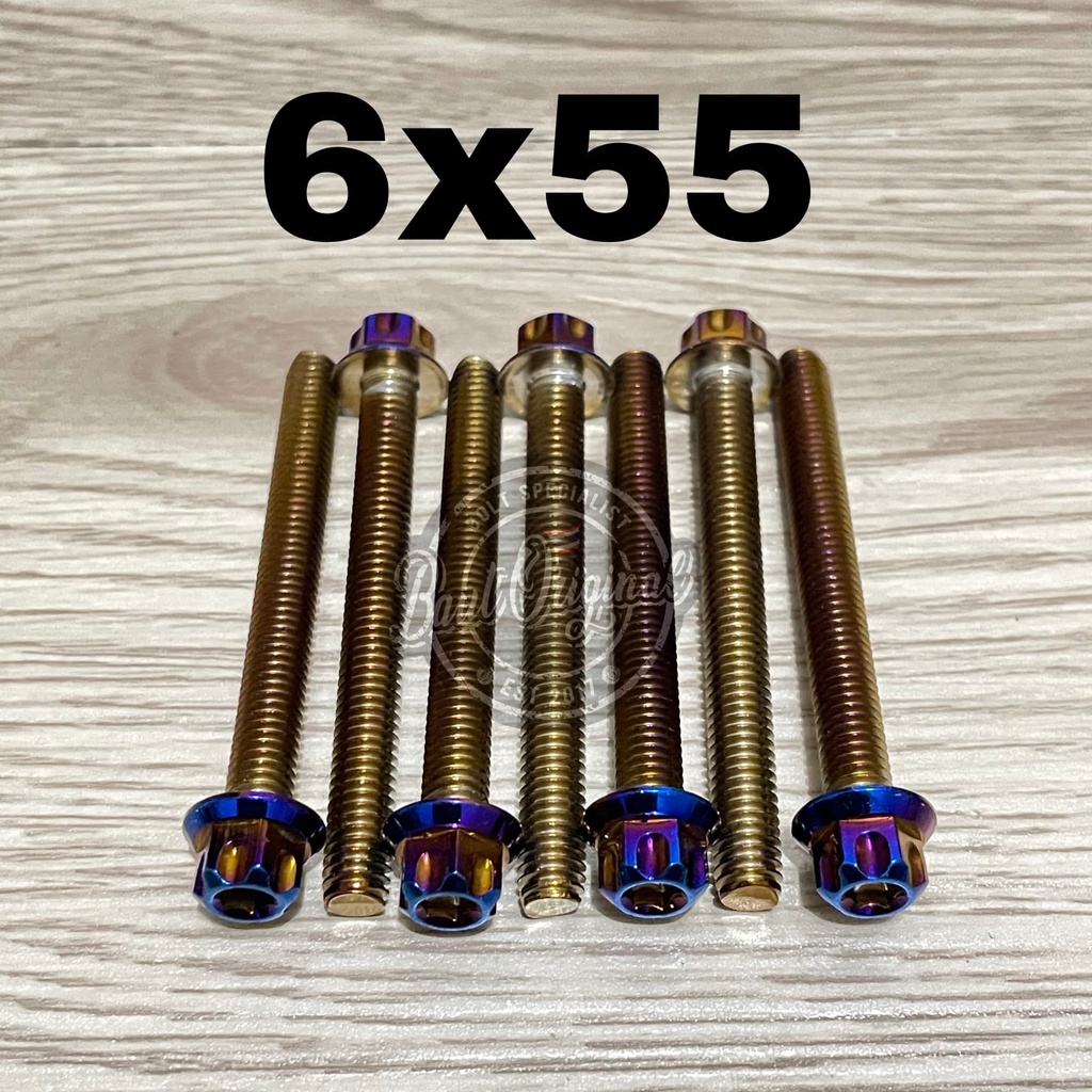 Baut probolt 6x55 blue new model drat 10 panjang 5.5cm ori thailand