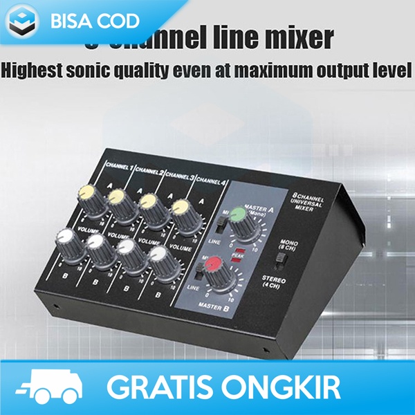 MIXER KARAOKE PROFESSIONAL BY WEITESI 8 CHANNEL INPUT MIC PORTABLE ORI