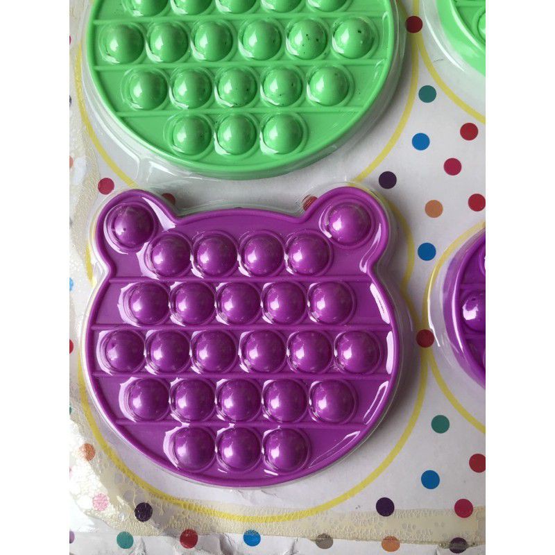 [Himart]Mainan Squishy Bubble Pop It Bahan Silikon Warna Pelangi Untuk Penghilang Stress-Mini boneka 9cm
