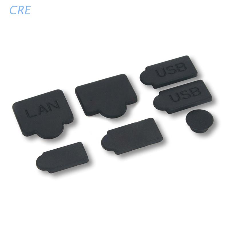 CRE  7pcs Silicone Dust Plugs Set USB HDMI-compatible Interface Anti-dust Cover Dustproof Plugs for PS5 Game Console