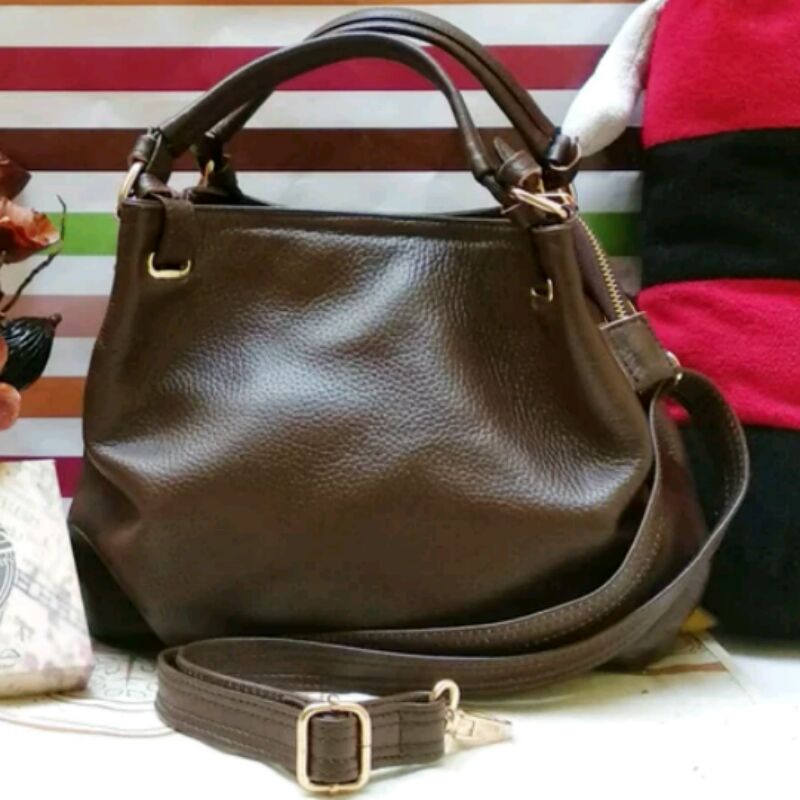 Tas Kulit Sapi Asli Dari Garut Motif Papirut (kulit jeruk) / Tas Kulit Slempang Wanita