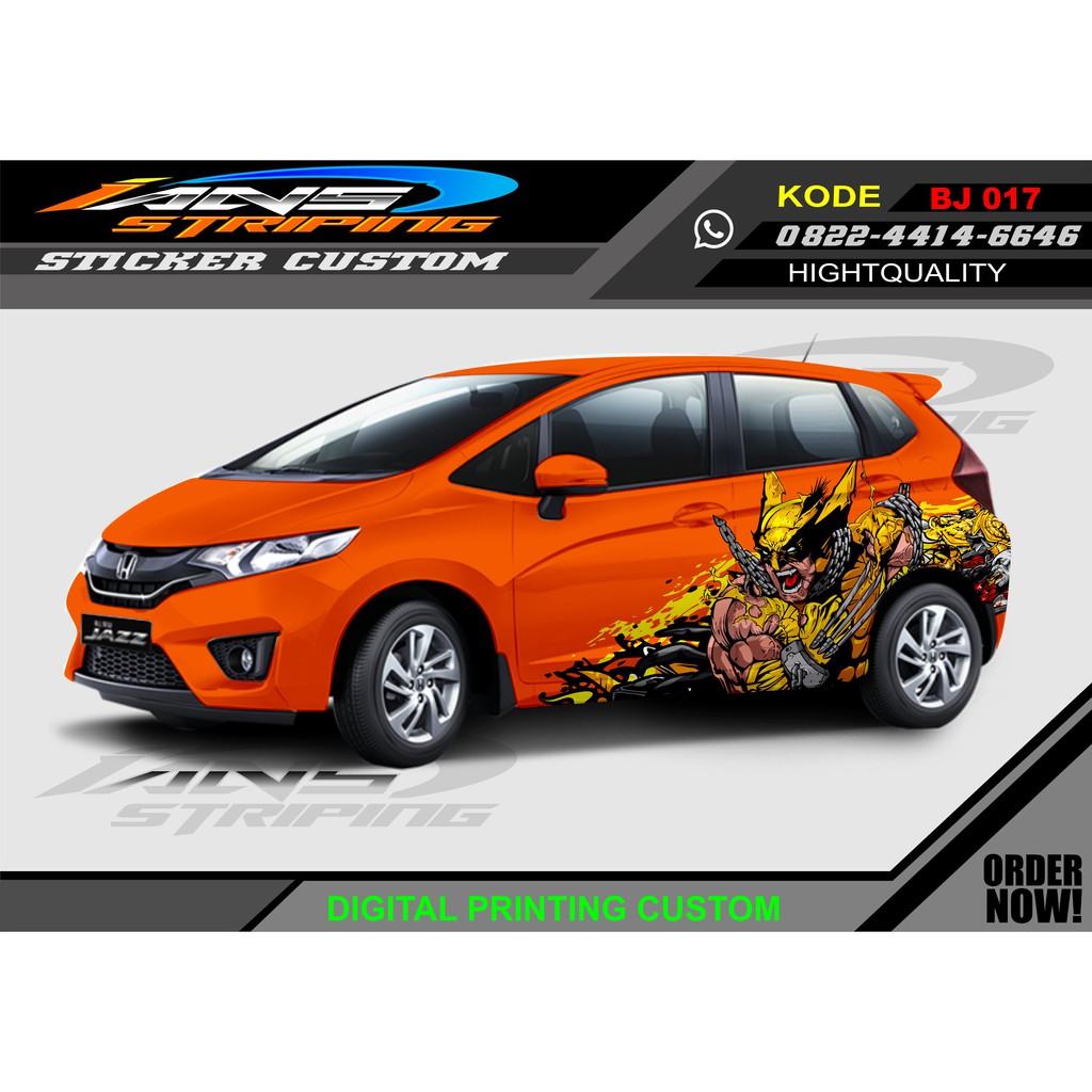 VARIASI STICKER MOBIL XMAN HONDA JAZZ