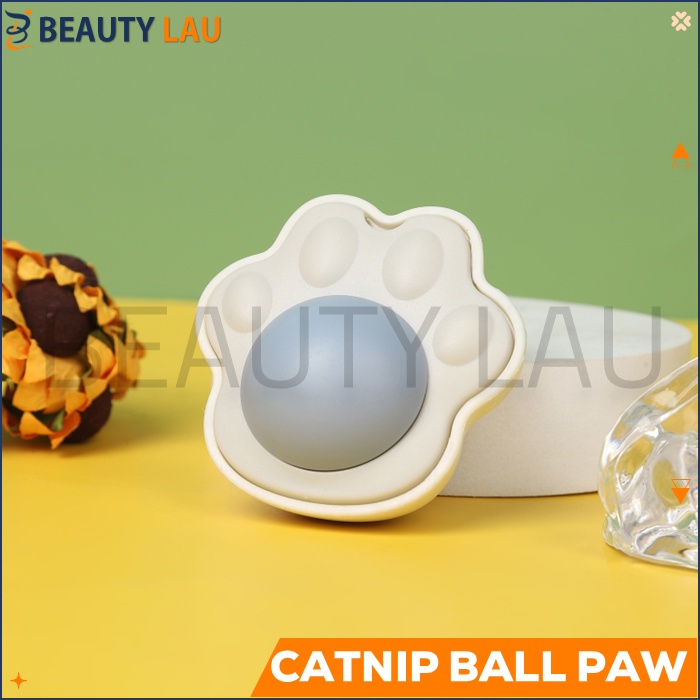 BOLA CATNIP KUCING BALL TEMPEL PUTAR PAW BENTUK KAKI CATMINT MAINAN KUCING ANTI STRESS DI RUMAH